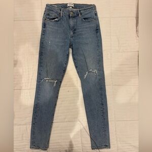 Agolde Classic Blue Ripped Skinny Jeans
